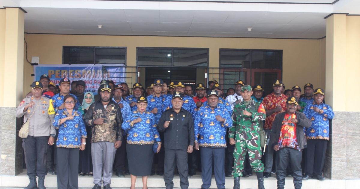 Dandim 1714/PJ Dukung Pemerintah Daerah Peresmian Gedung Lubung Pangan Dinas Ketahanan Pangan Kabupaten Puncak Jaya