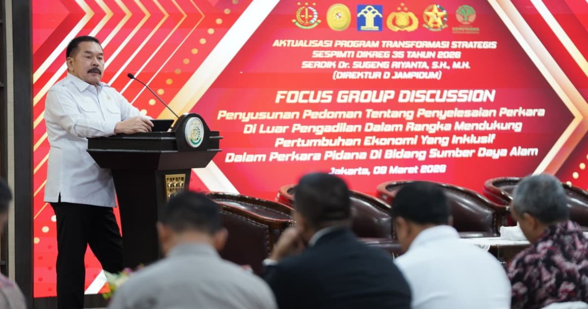 Jaksa Agung Dorong Transformasi Penegakan Hukum Sektor SDA Melalui Mekanisme Penundaan Penuntutan dan Denda Damai