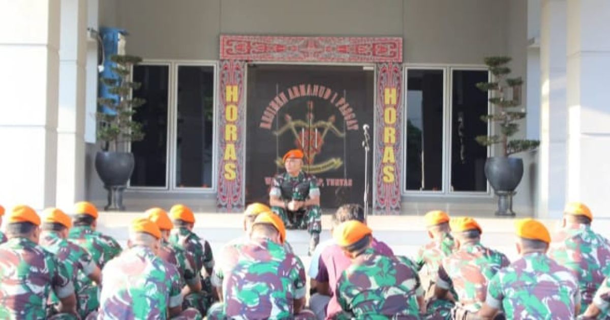 KOMANDAN RESIMEN ARHANUD 1 PASGAT PIMPIN APEL KHUSUS SEKALIGUS HALAL BI HALAL