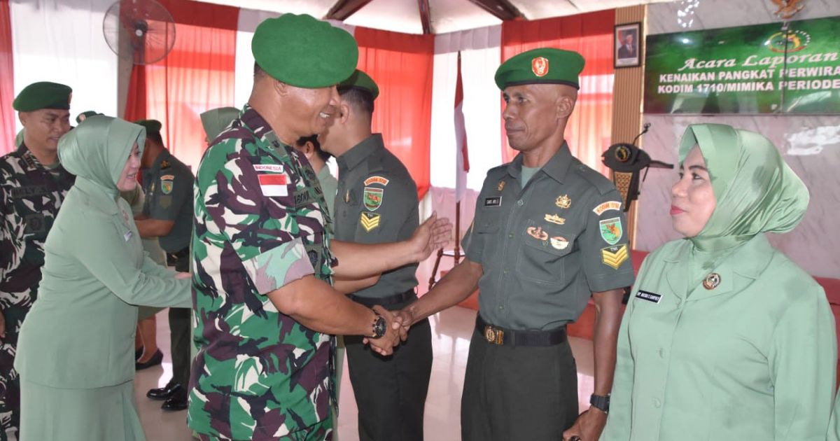Kodim 1710/Mimika Gelar Acara Laporan Korps Kenaikan Pangkat