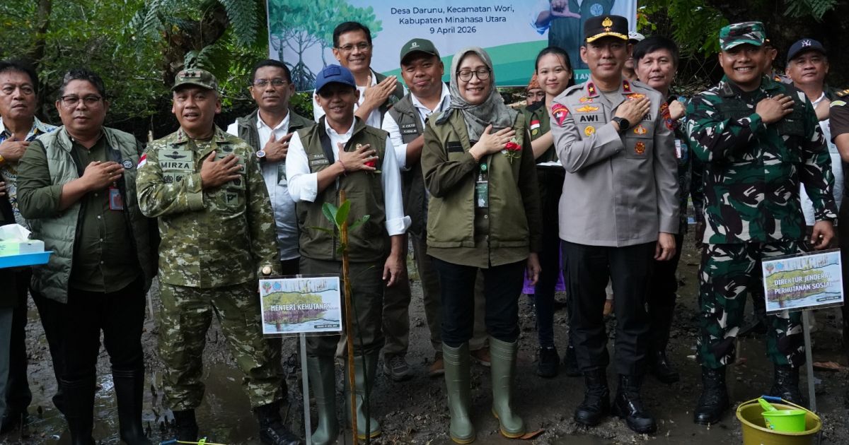 Dukung Program Pemerintah Dalam Pengelolaan Hasil Hutan, Dandim 1310/Bitung Dampingi Pangdam XIII/Merdeka Pada Kunjungan Kerja Menteri Kehutanan RI