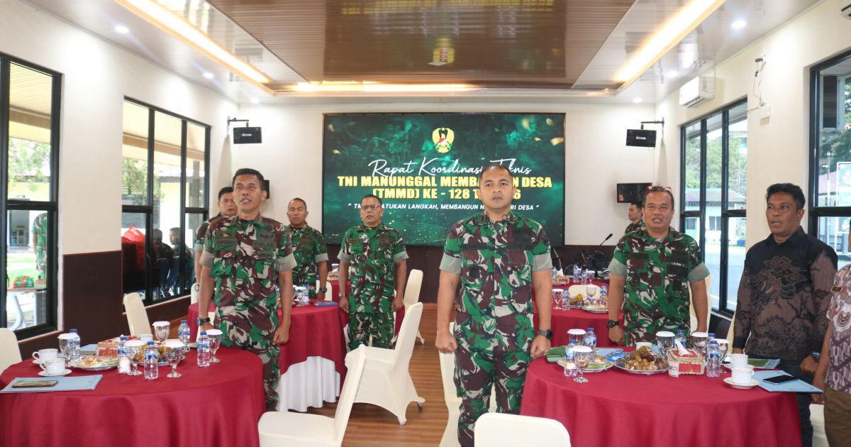 Ikuti Rakornis TMMD 128 ,Dandim 0203/Langkat Siap Bersinergi Wujudkan Pembangunan