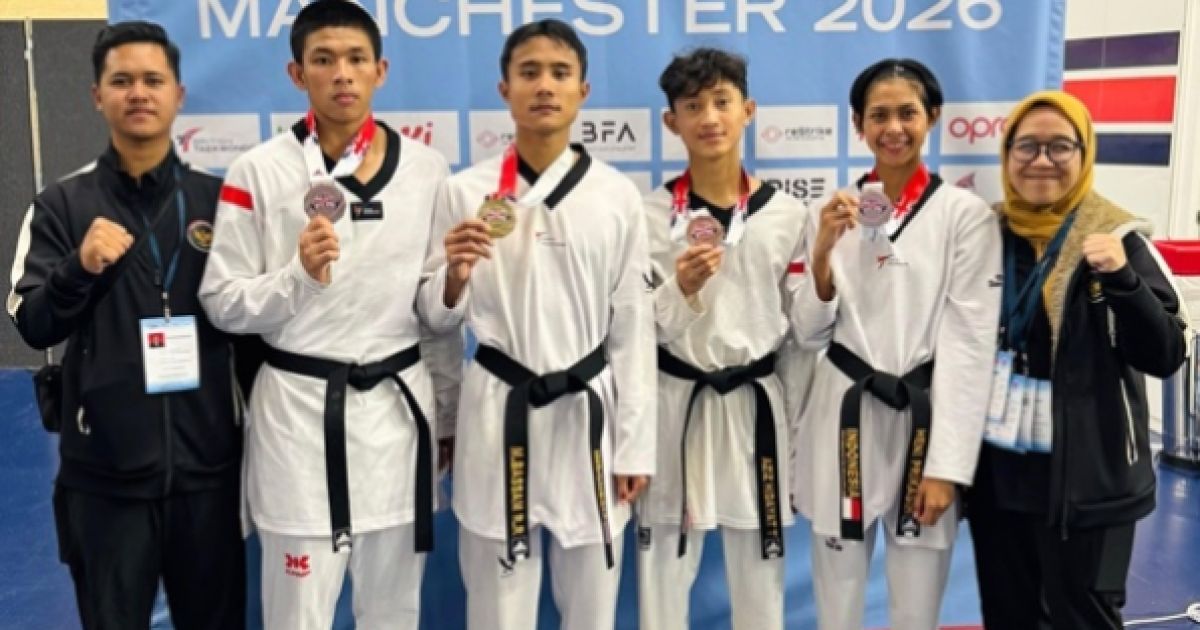 Tim Pelatnas Taekwondo Indonesia Sabet 4 Medali di British Taekwondo International Open 2026 Manchester, Inggris