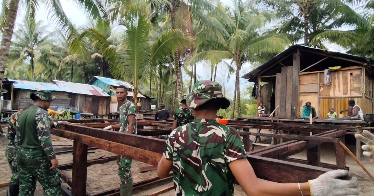 Pembangunan Rumah Terus Digenjot, Satgas TMMD Kodim 1710/Mimika Kejar Target Penyelesaian