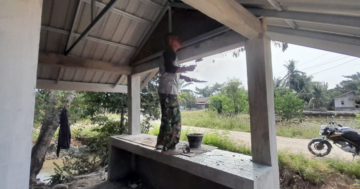 Wujudkan Keamanan Lingkungan, Pembangunan Pos Kamling TMMD 128 Mendekati Finish